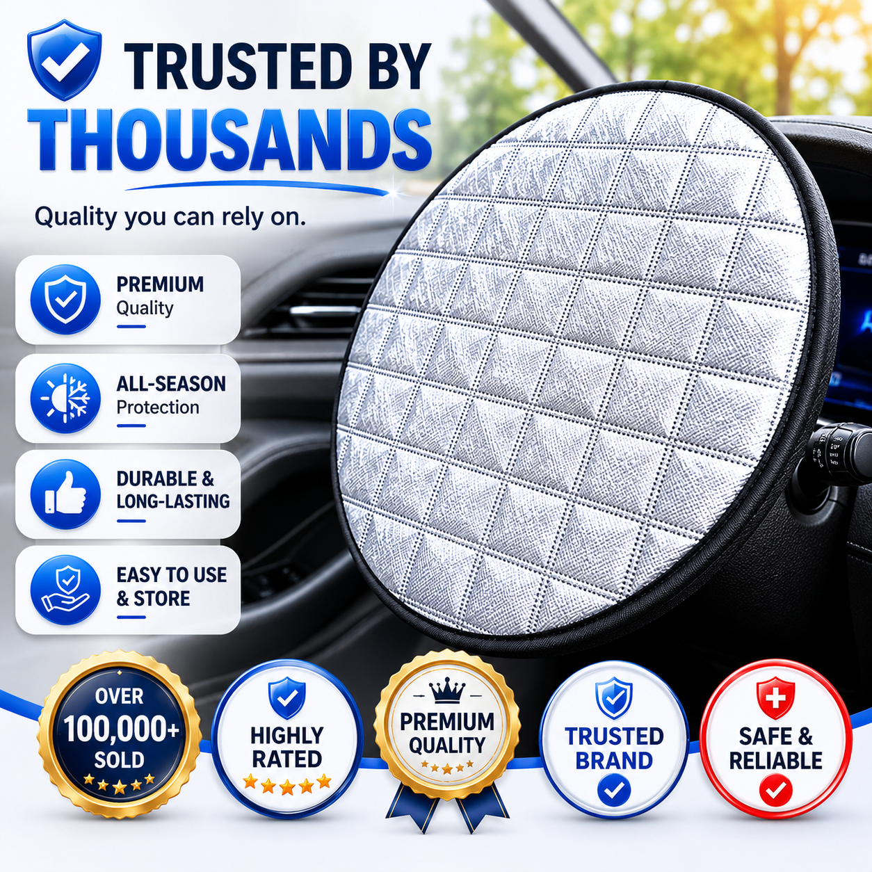 Car Steering Wheel Sun Shade Cover