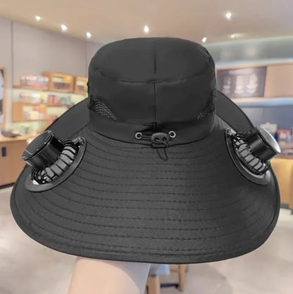 Bucket Hat with Solar Powered Fan