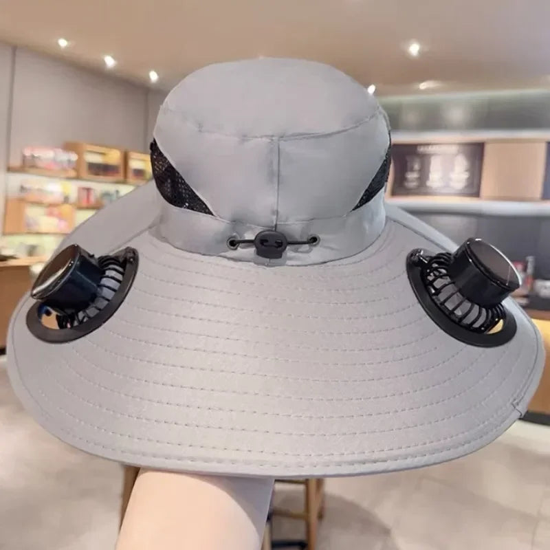 Bucket Hat with Solar Powered Fan