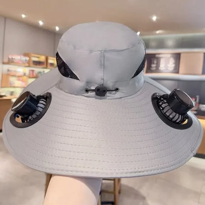 Bucket Hat with Solar Powered Fan