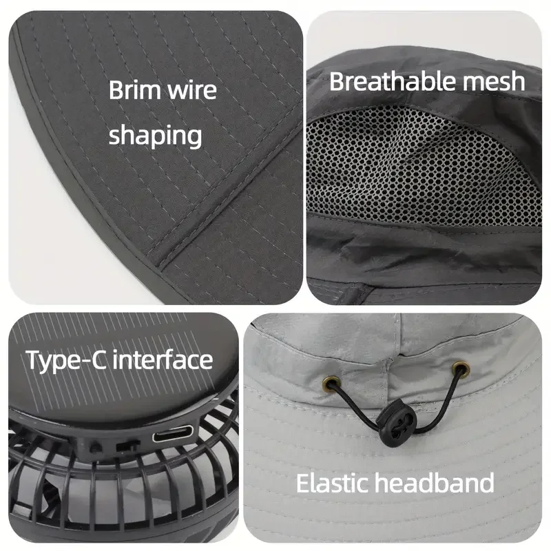Bucket Hat with Solar Powered Fan