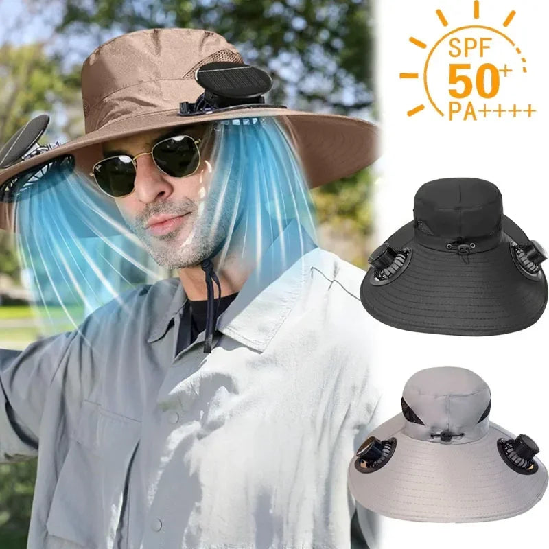 Bucket Hat with Solar Powered Fan