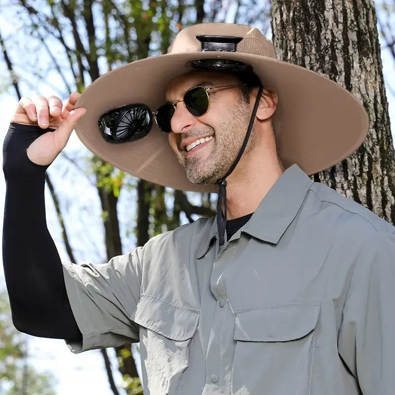 Bucket Hat with Solar Powered Fan