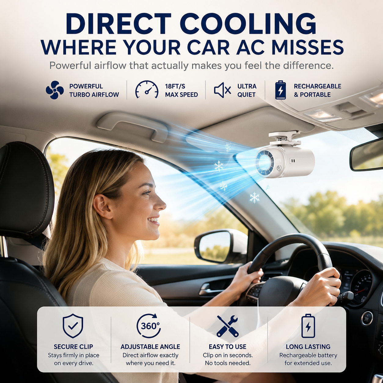 Car Air Conditioner Clip Fan