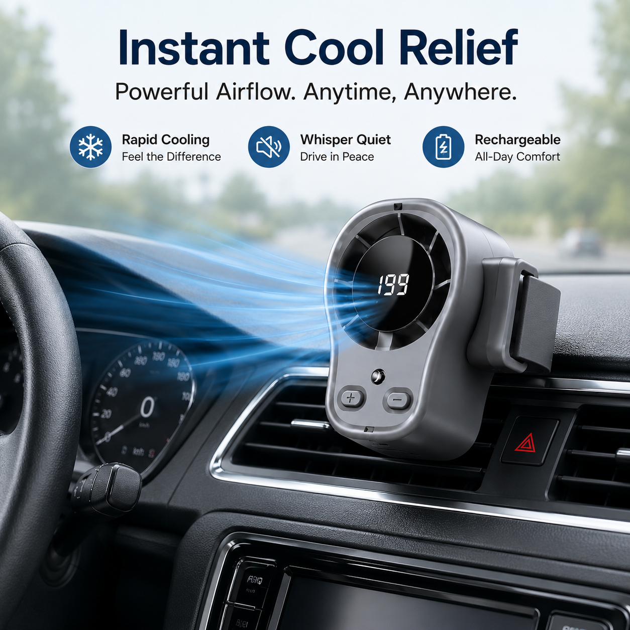Cooling Portable Clip Car Fan