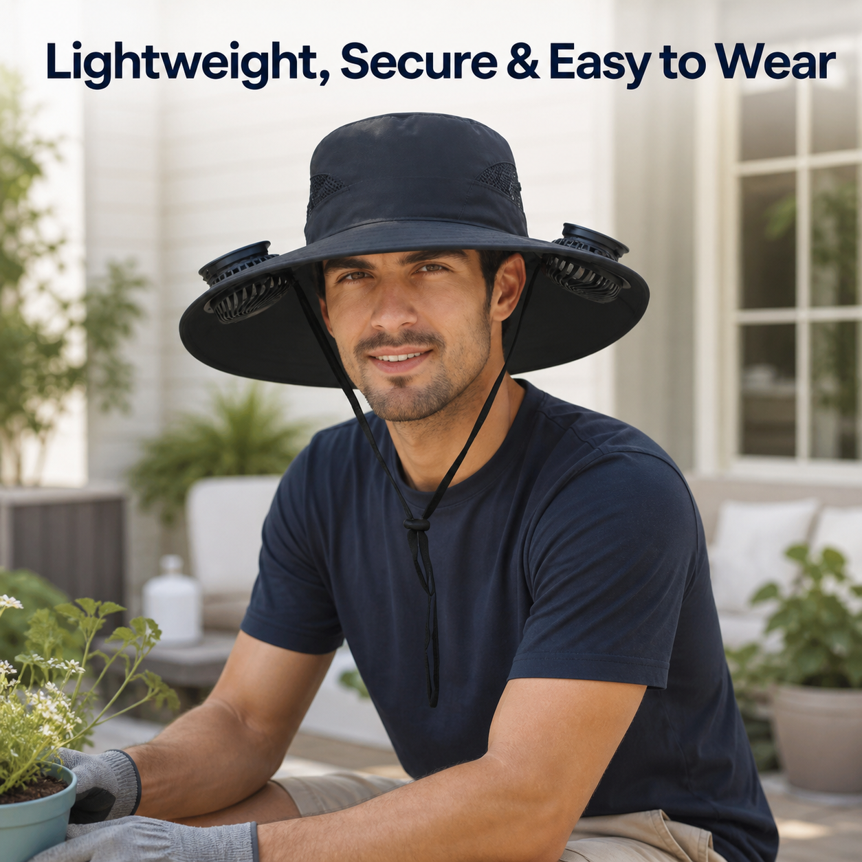 Bucket Hat with Solar Powered Fan
