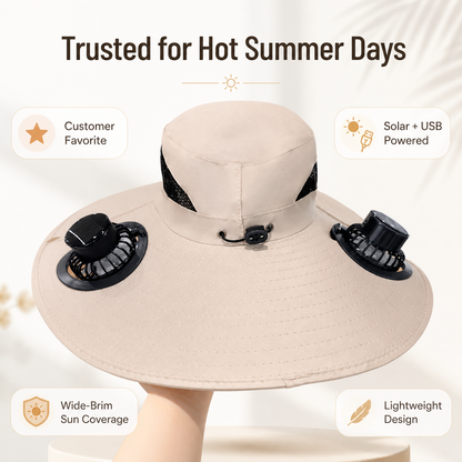 Bucket Hat with Solar Powered Fan