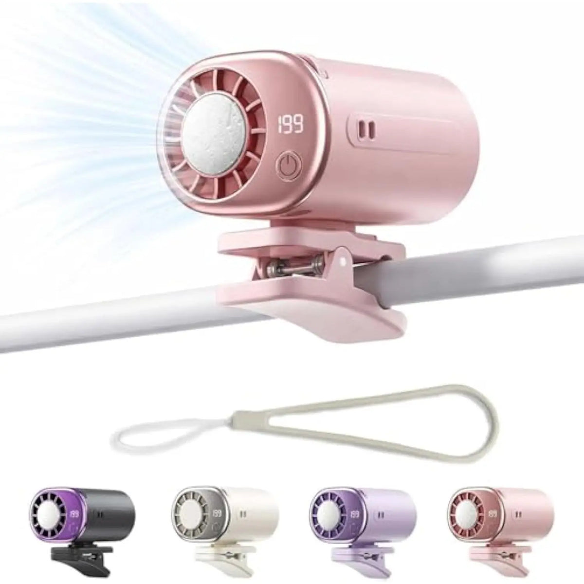 Car Air Conditioner Clip Fan with Semi-Cooling Technology,2026 New USB Rechargeable Portable Fan,Mini Fan,Hands-Free Clip on Fan