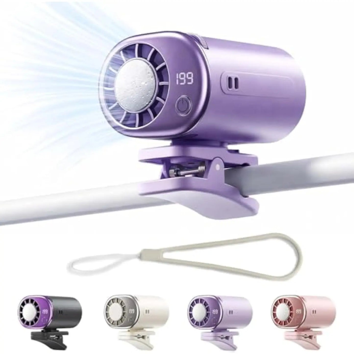 Car Air Conditioner Clip Fan with Semi-Cooling Technology,2026 New USB Rechargeable Portable Fan,Mini Fan,Hands-Free Clip on Fan