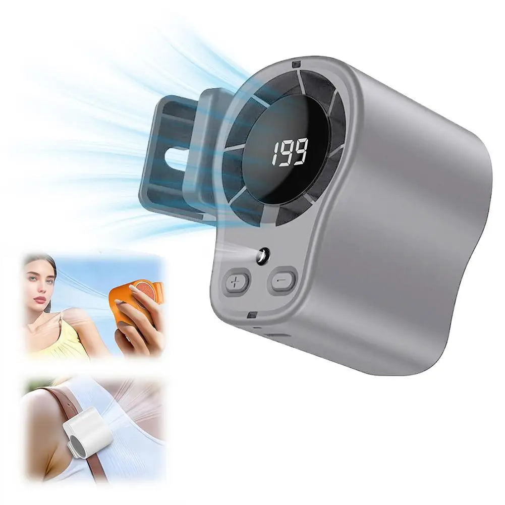 Waist Mounted High-Speed Car Clip Fan USB Charging Umbrella Clip Neck Hanging Portable Mini Fan Outdoor Work Fan