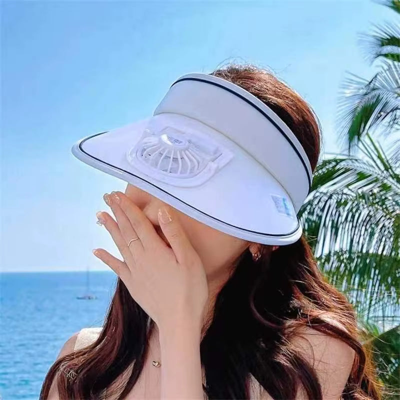 Breathable Cooling Fan Hat Sunscreen Sun Visor Fishing Peaked Cap Usb Charging for Sport Outdoor
