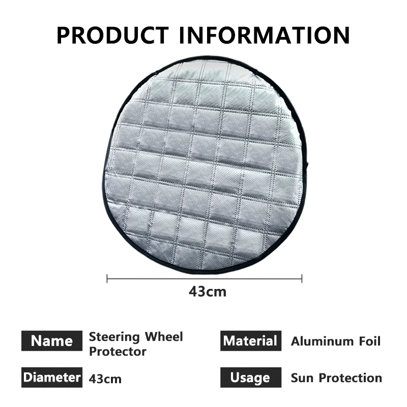 Car Steering Wheel Sun Shade Cover Uv-Blocking Steering Sun Protection Cover 42CM Universal Sun Visor Protector Prevent Aging