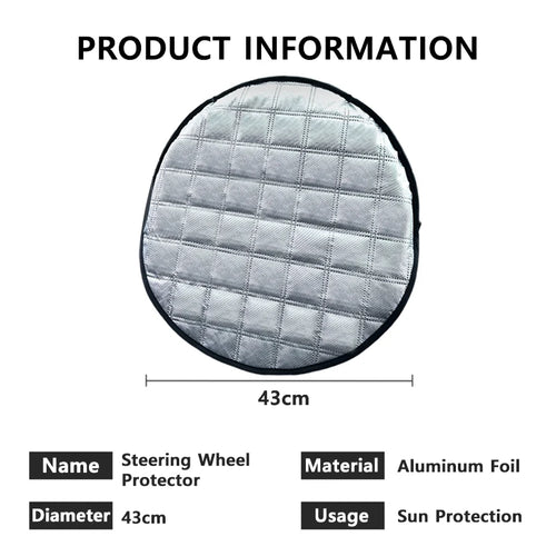 Car Steering Wheel Sun Shade Cover Uv-Blocking Steering Sun Protection Cover 42CM Universal Sun Visor Protector Prevent Aging