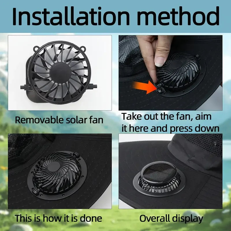 Bucket Hat with Solar Powered Fan