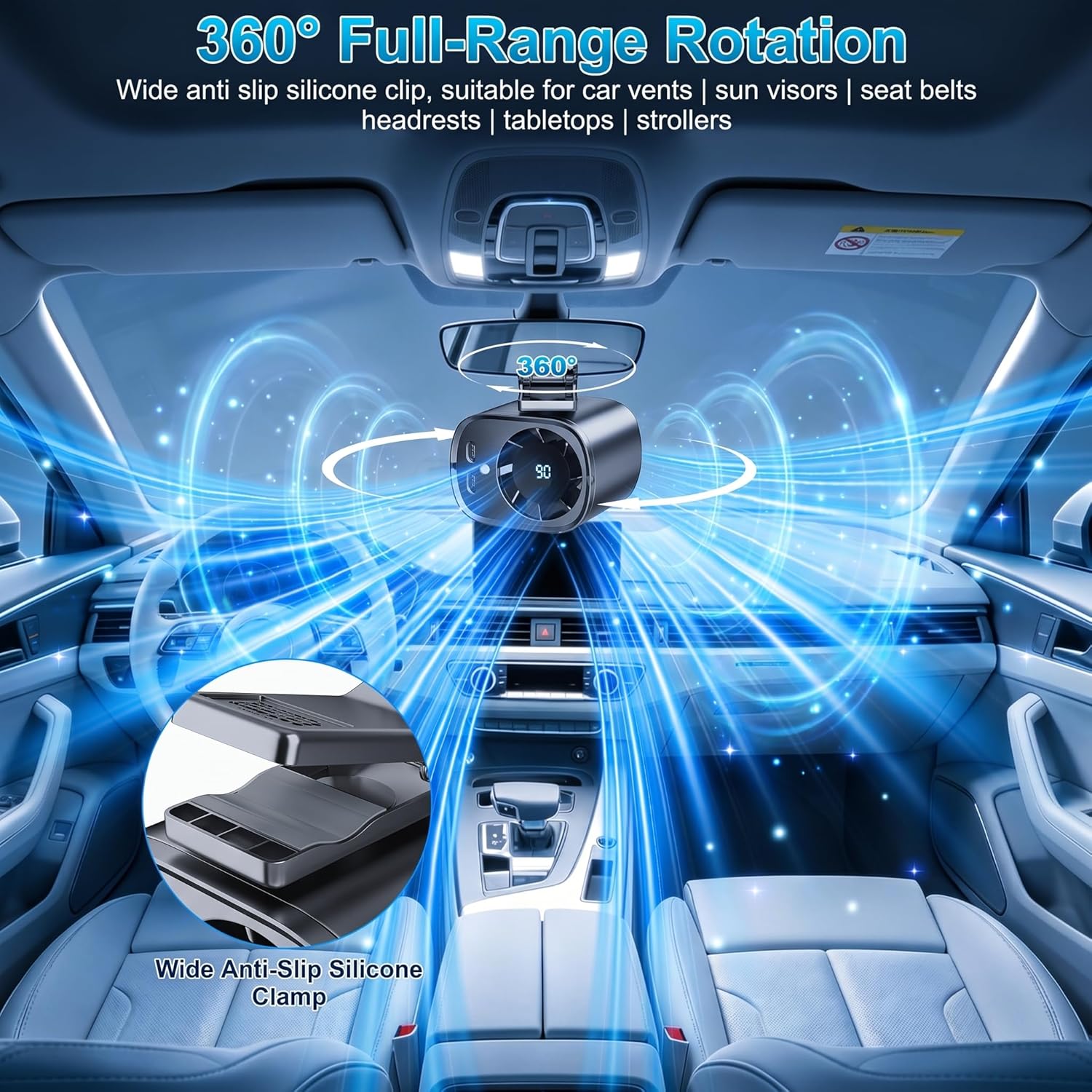 Cooling Portable Clip Car Fan