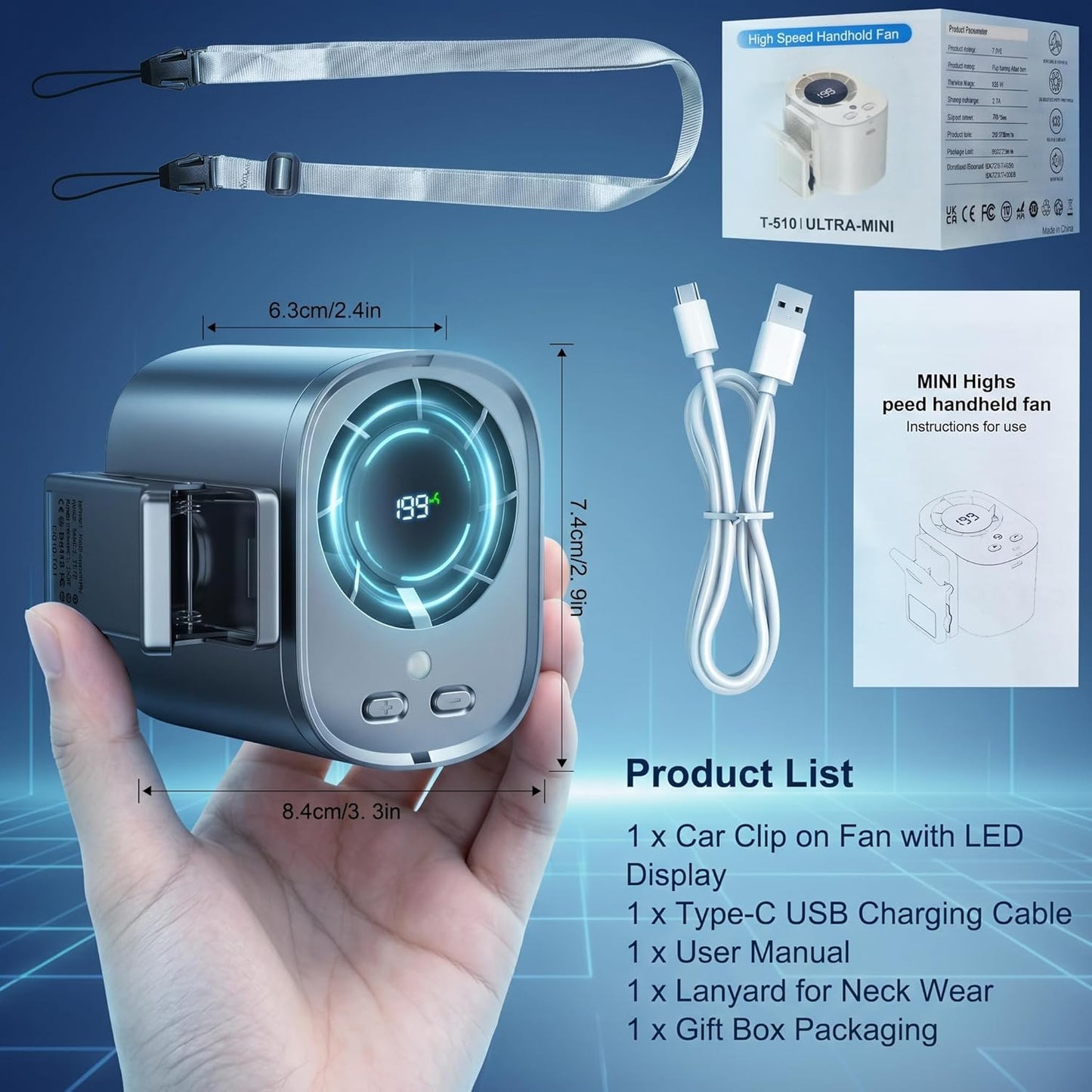 Cooling Portable Clip Car Fan